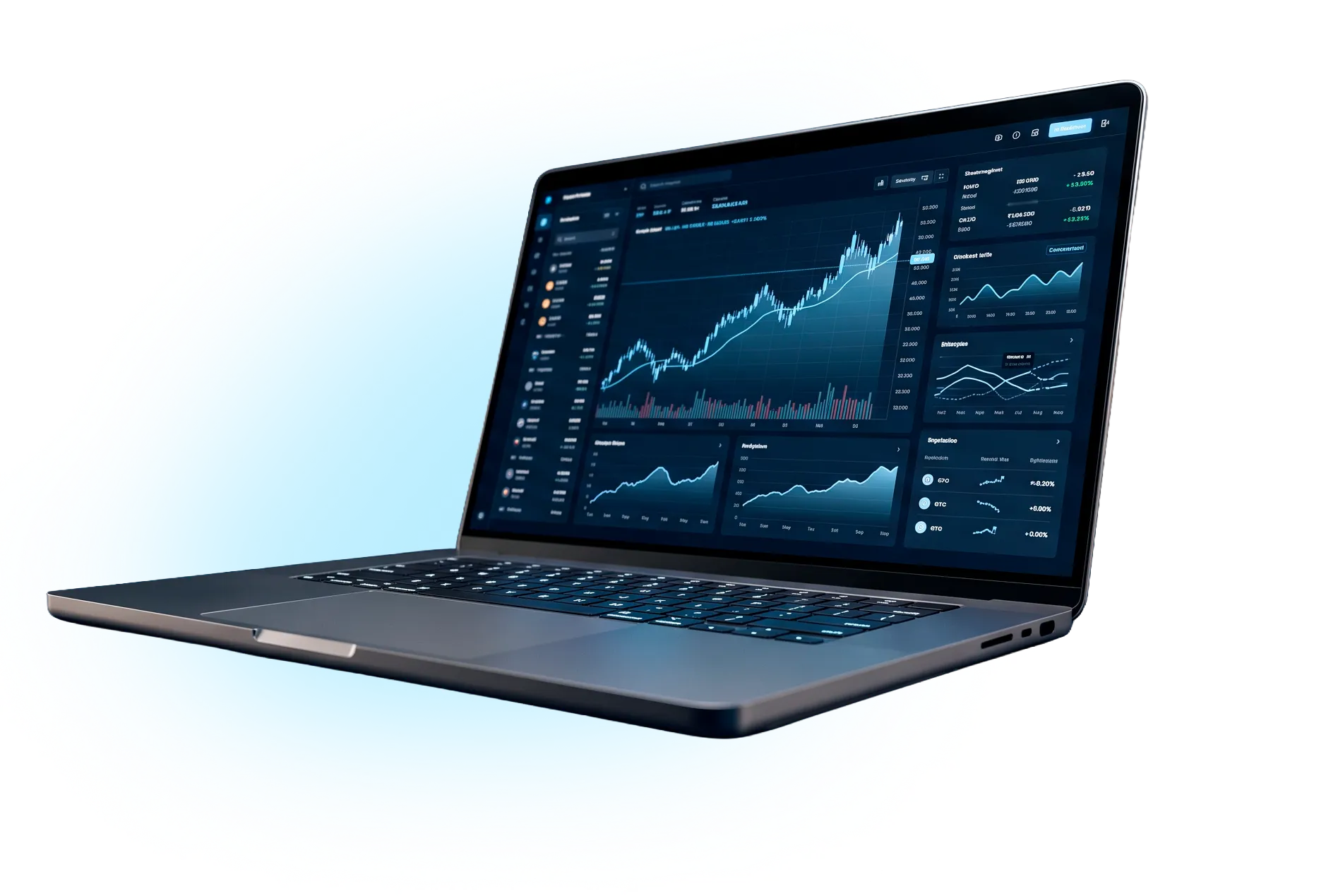 Vermnawa AI trading dashboard shown on a laptop