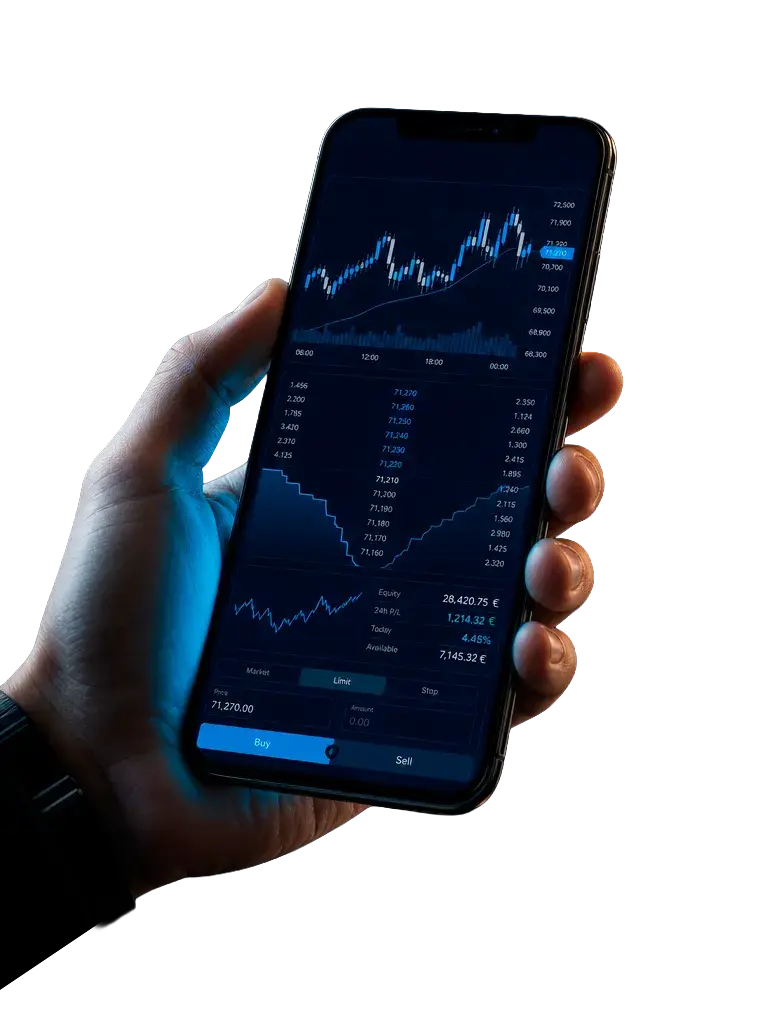Vermnawa mobile trading app on a smartphone